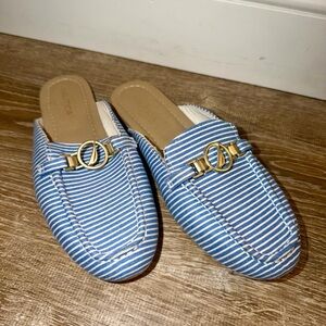 Nautica Blue & White Striped Mule